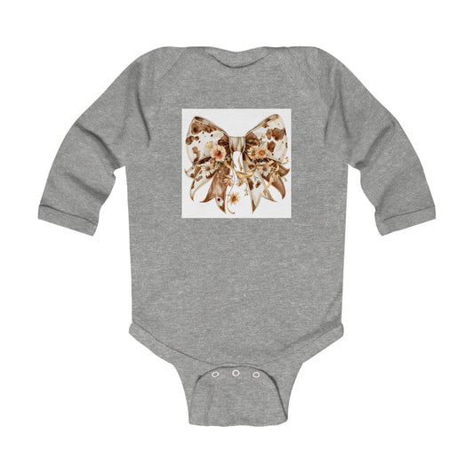 Floral Butterfly Infant Long Sleeve Bodysuit - Cute Baby Outfit
