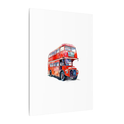 London Red Double-Decker Bus Art Canvas Print, Wall Decor for Travel Lovers, Home Office Gift, Unique Artwork for All Occasions