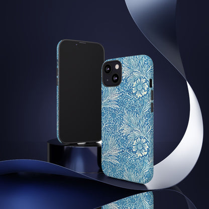 Stylish Phone Case, Tough Floral Phone Cover, Fashionable Tech Accessory, Gift for Her, Blue Flower Design