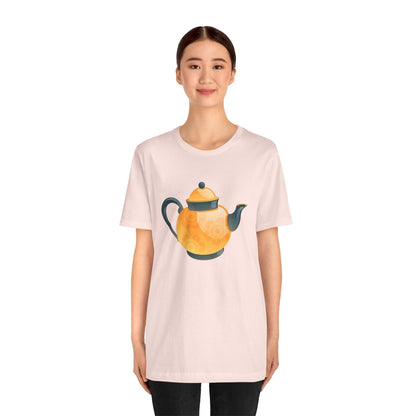 Unisex Jersey Short Sleeve Tee - Classic British Tea Kettle - Timeless Elegance in Tea Time