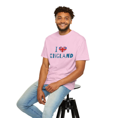 I love England Cozy Unisex Garment-Dyed T-shirt