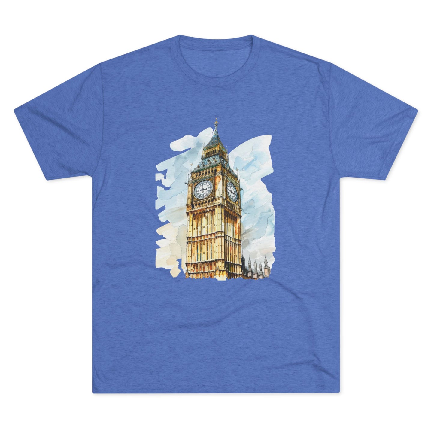 Iconic Big Ben Clock Tower Soft  Unisex Tri-Blend Crew Tee