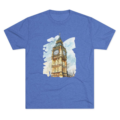 Iconic Big Ben Clock Tower Soft  Unisex Tri-Blend Crew Tee