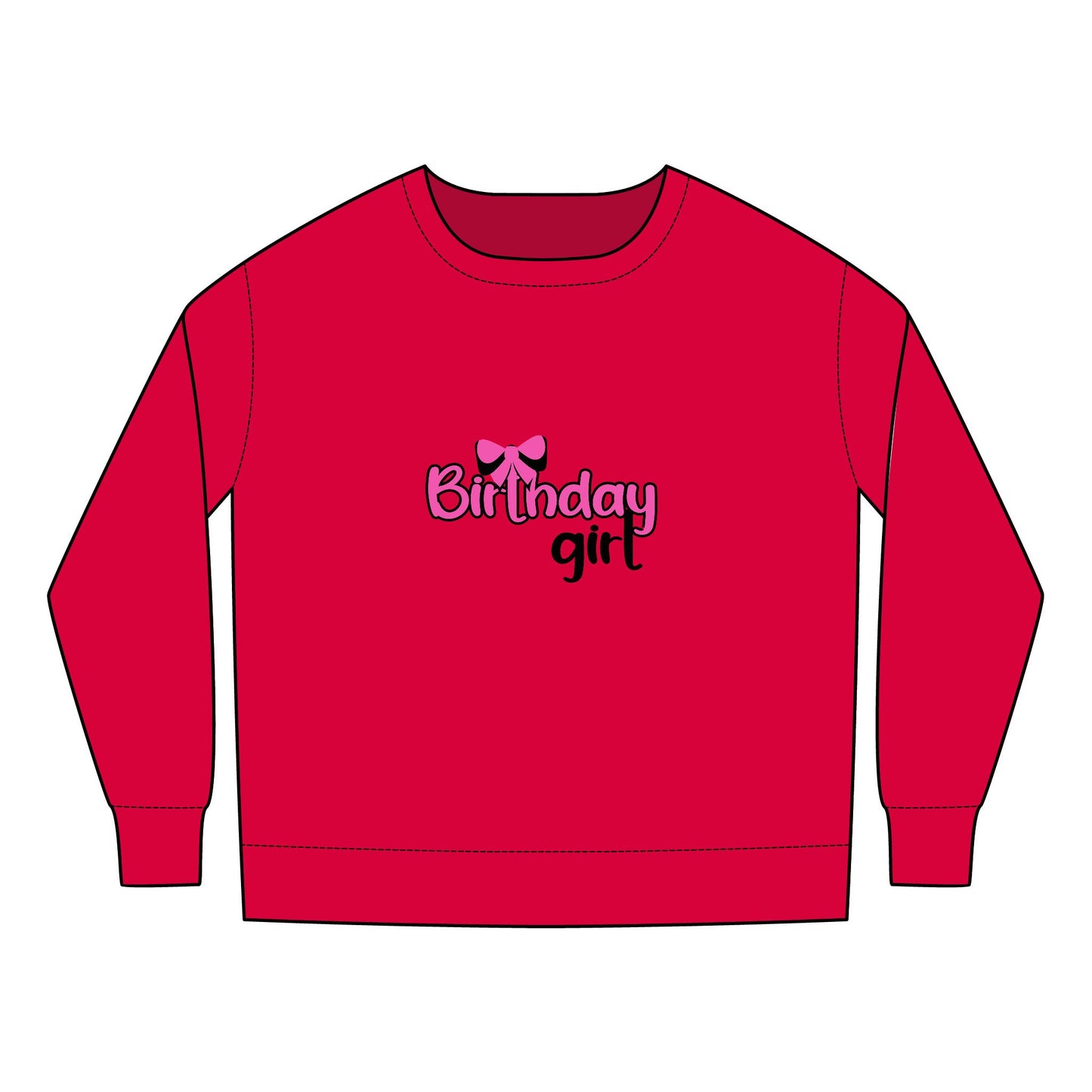 Toddler  Sweatshirt  - Birthday Girl Leopard Pattern Rainbow PNG