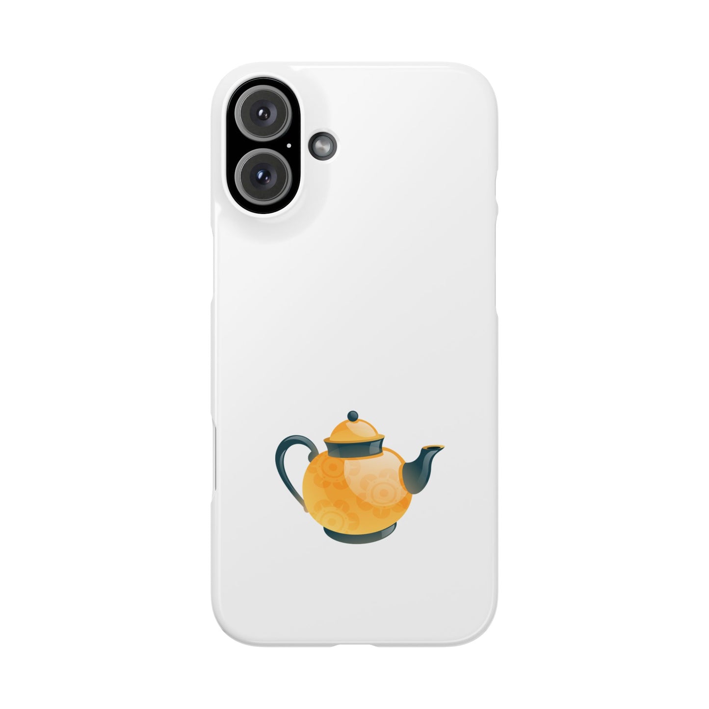 Cute Teapot Slim Phone Case, Tea Lover Gift, Stylish Phone Cover, Unique Gadget Accessory, Phone Protector for Tea Enthusiasts