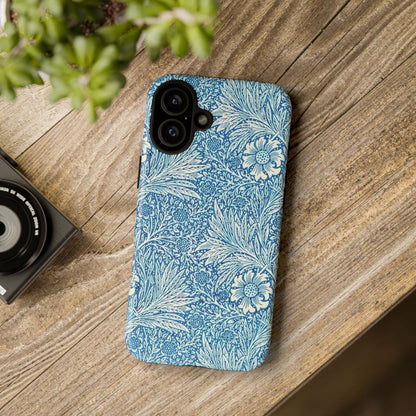 Stylish Phone Case, Tough Floral Phone Cover, Fashionable Tech Accessory, Gift for Her, Blue Flower Design