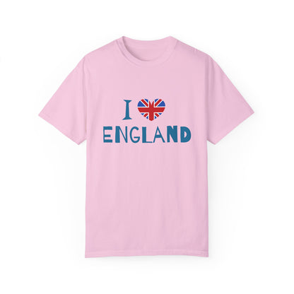 I love England Cozy Unisex Garment-Dyed T-shirt