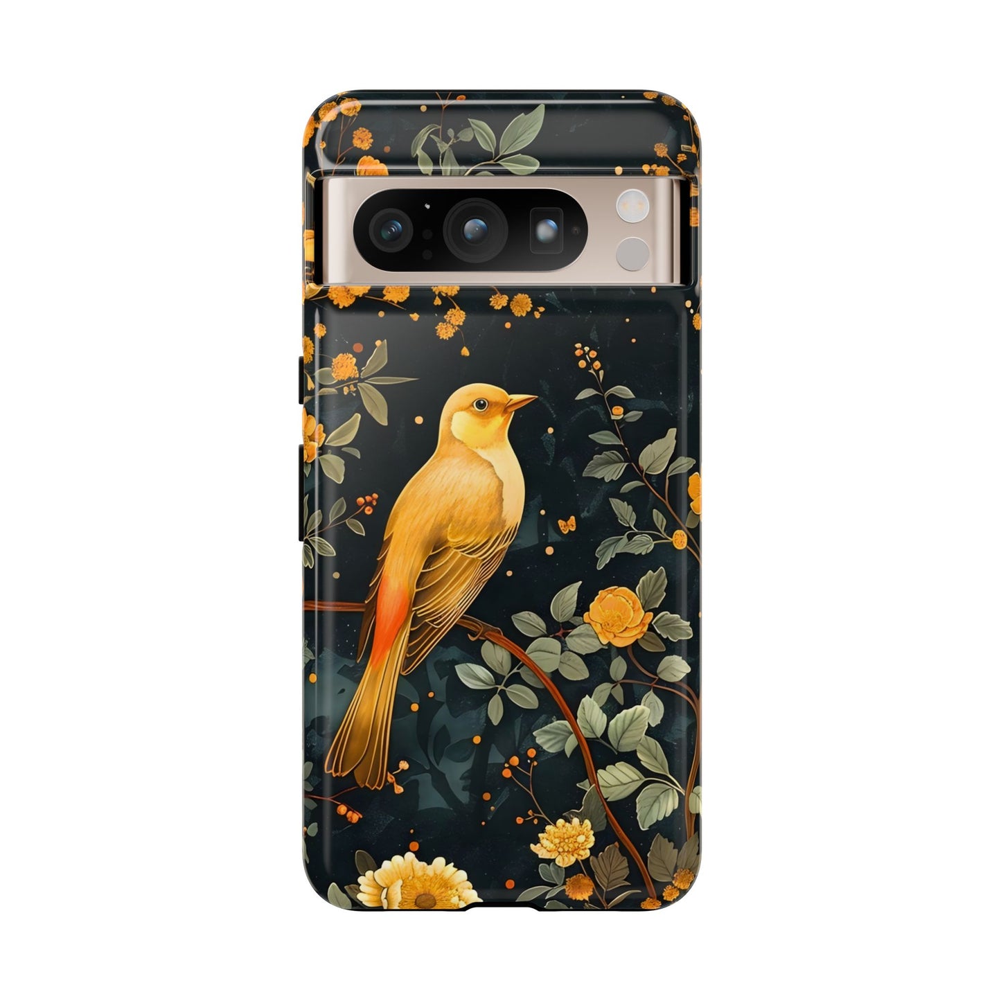 Floral Phone Case, Tough Cases with Bird Design, Nature Lover Gift, Stylish Protection, Birthday Present, Floral Phone Cover