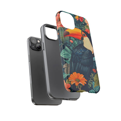 Tropical Toucan Phone Case - Cute Animal Design, Nature Lover Gift, Floral Pattern, Bird Lover Accessory, Summer Vibes