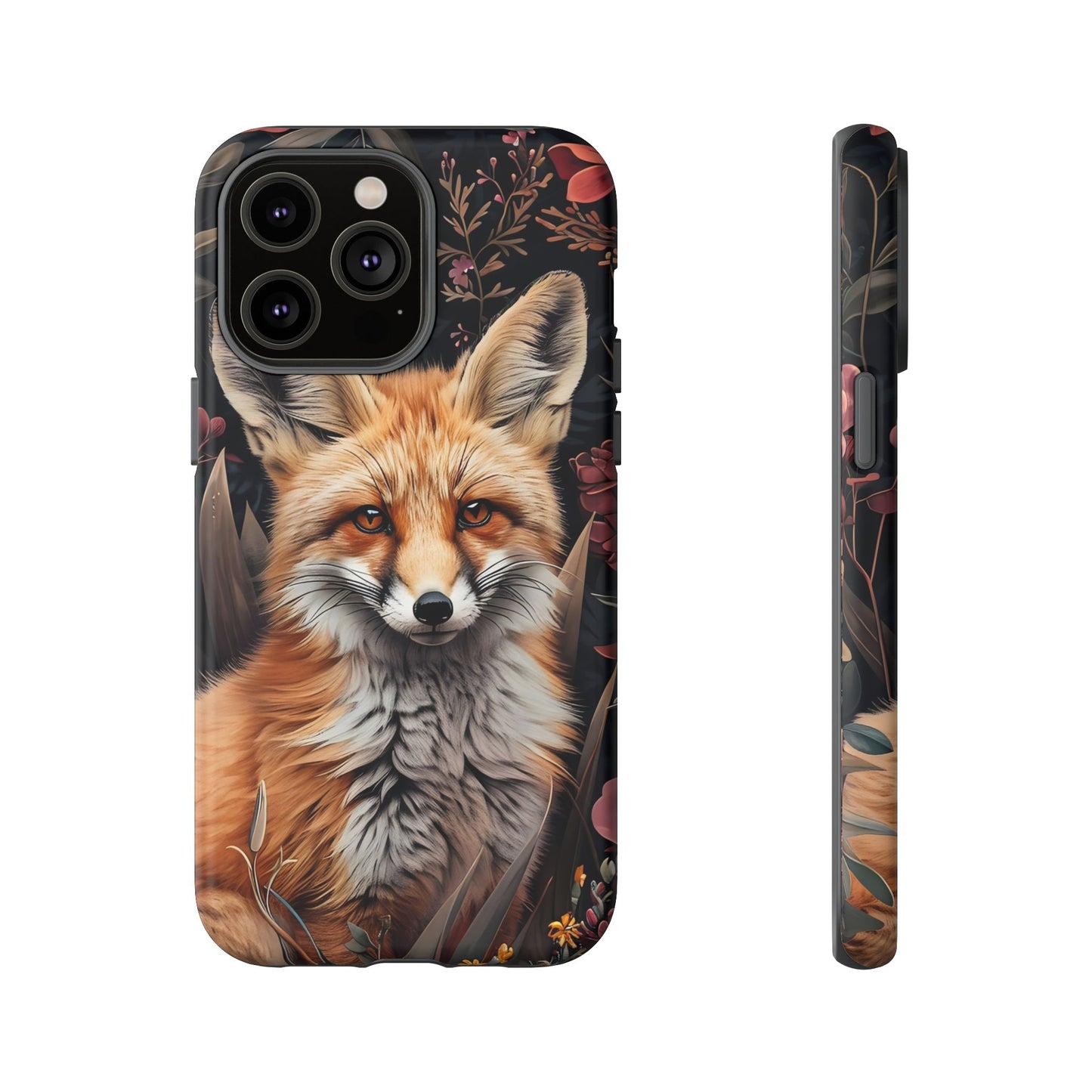 Fox Floral Phone Case, Tough Cases for Animal Lovers, Nature Themed Gift, Cute Phone Cover, Wild Fox Protector