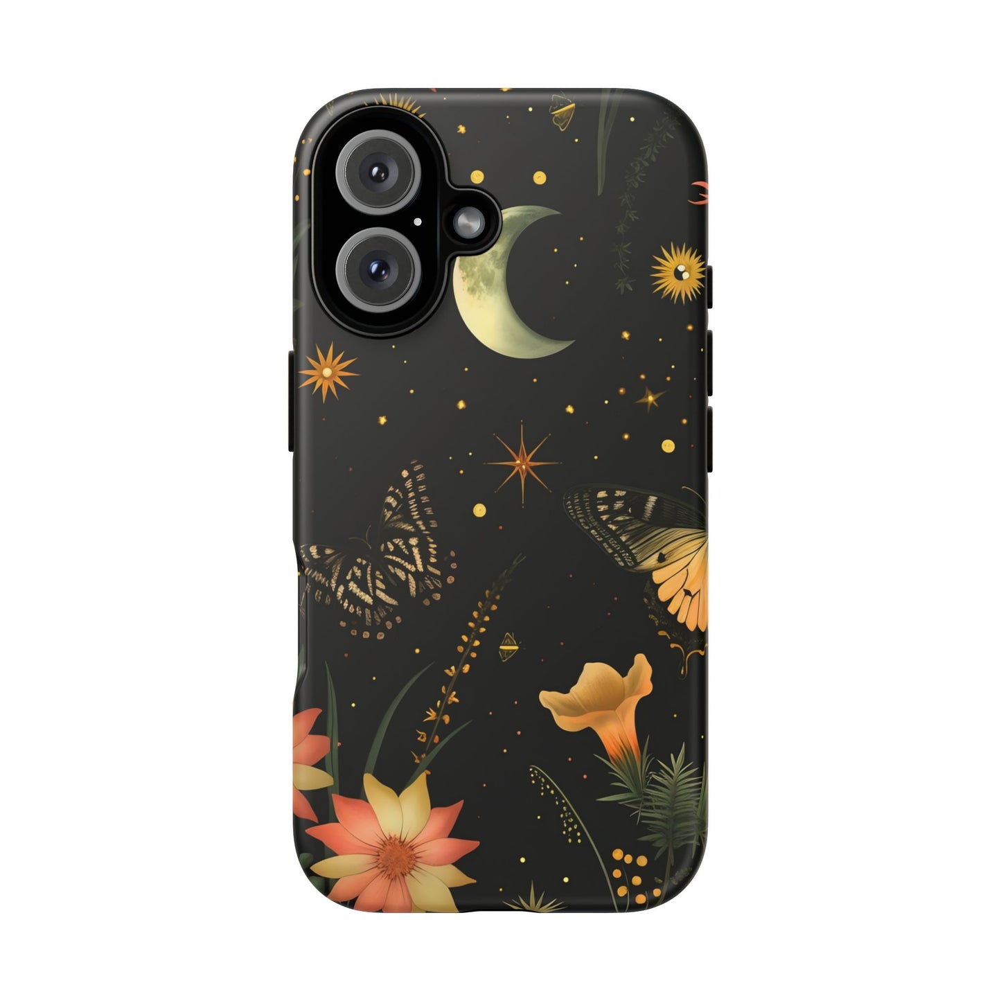 Floral Phone Case - Tough Cases with Moon and Butterflies, Bohemian Chic, Gift for Nature Lovers, Unique Tech Accessories, Stylish [...]