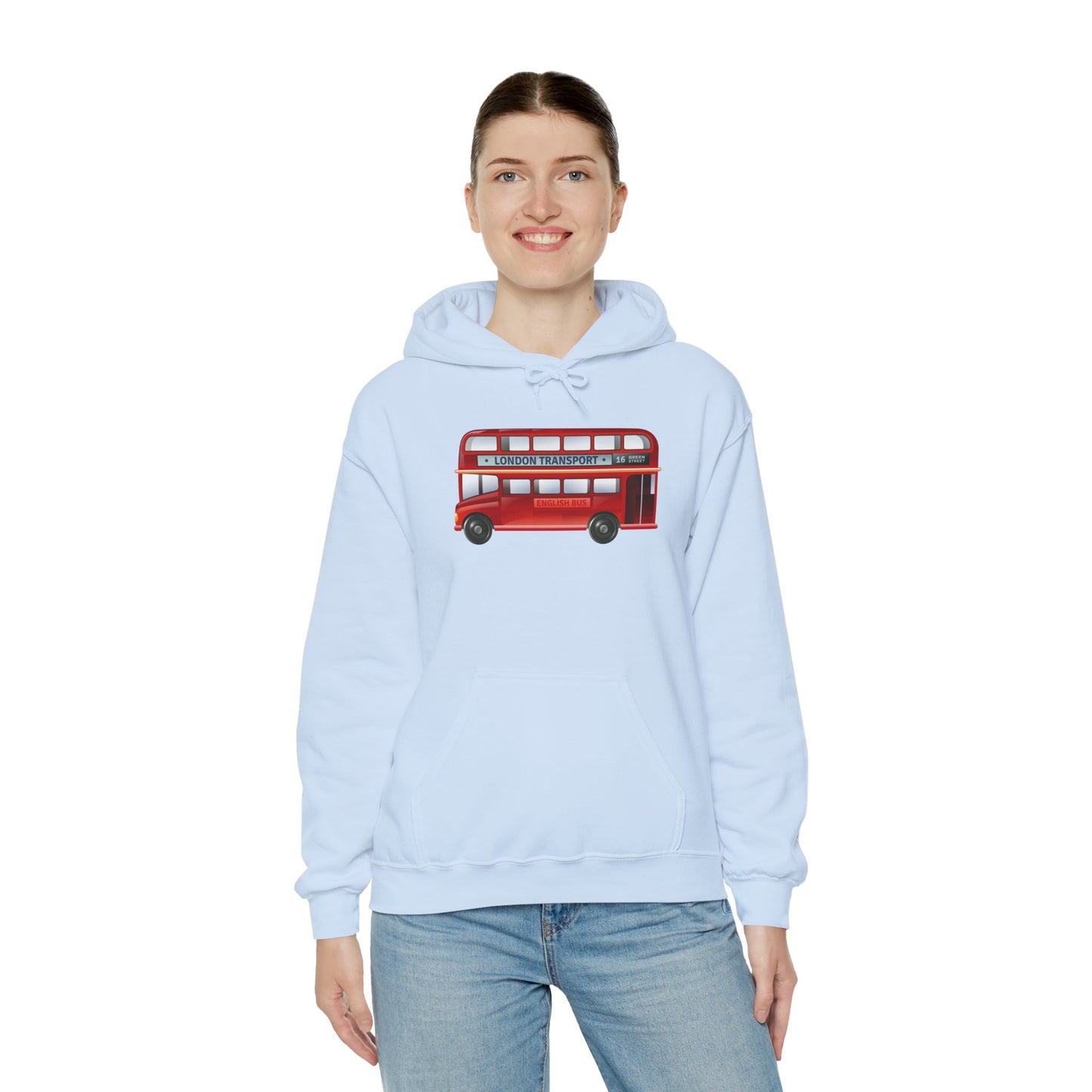 Unisex Heavy Blend™ Hooded Sweatshirt - Icon on Wheels - London’s Double-Decker Bus