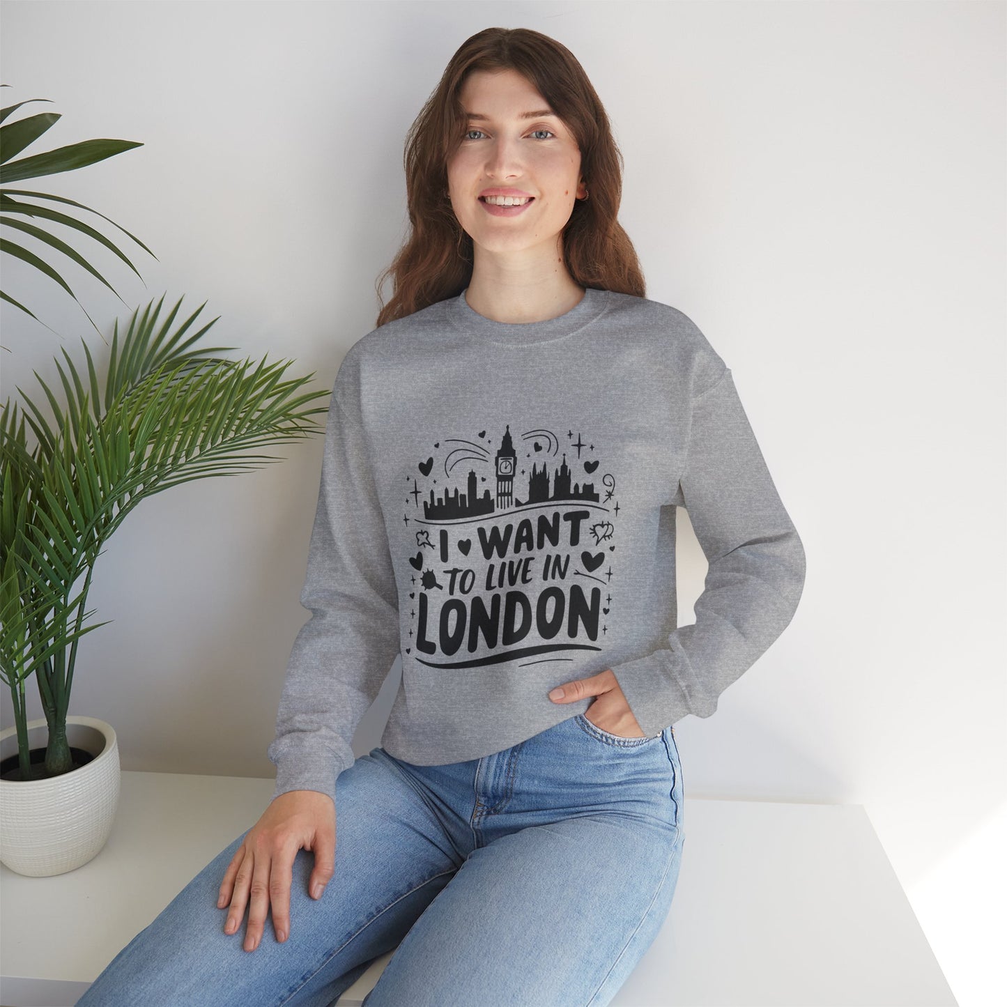 Unisex Heavy Blend™ Crewneck Sweatshirt - I want to Live in Beautiful London