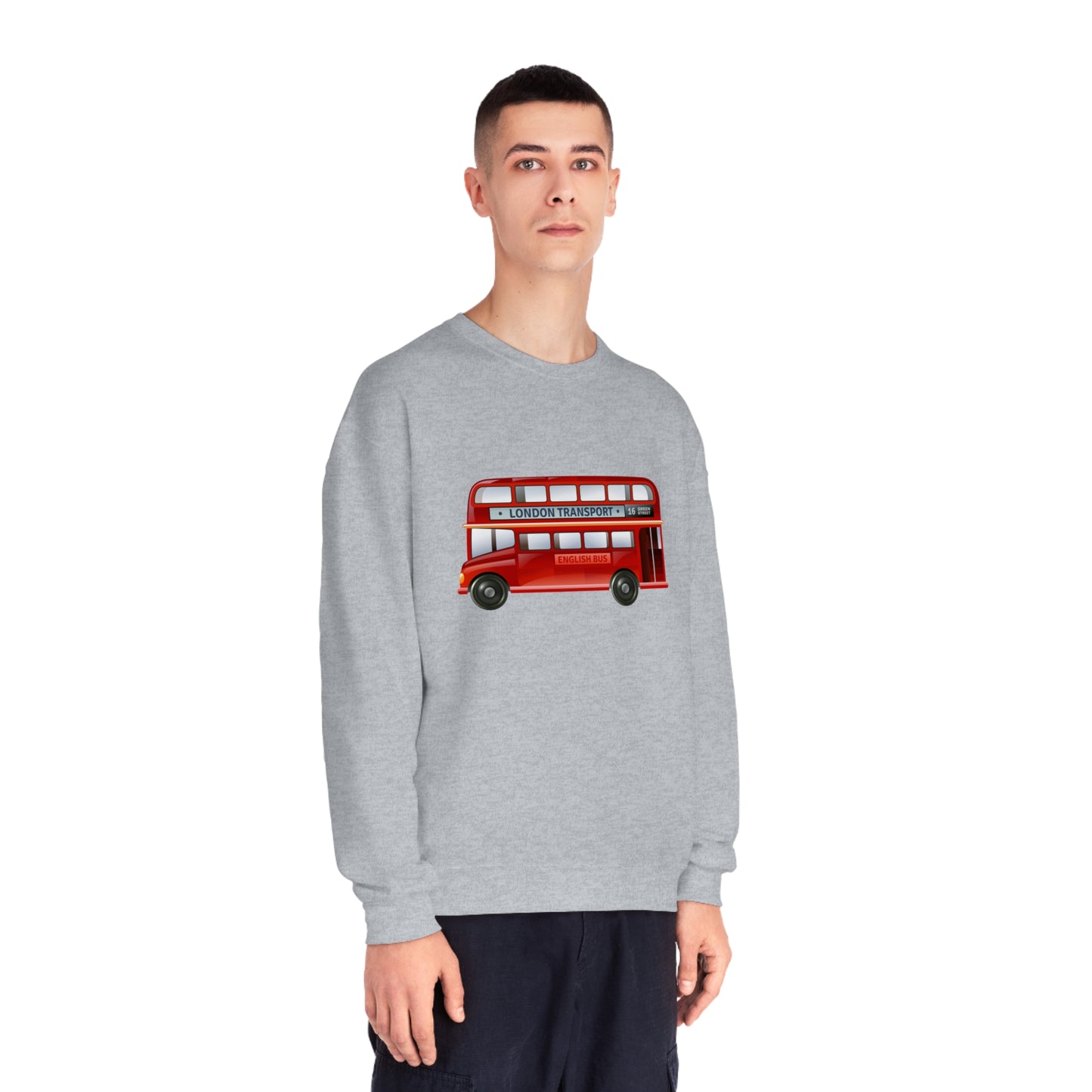 Unisex NuBlend® Crewneck Sweatshirt - London Transport English Bus Iconic Red Double-Decker