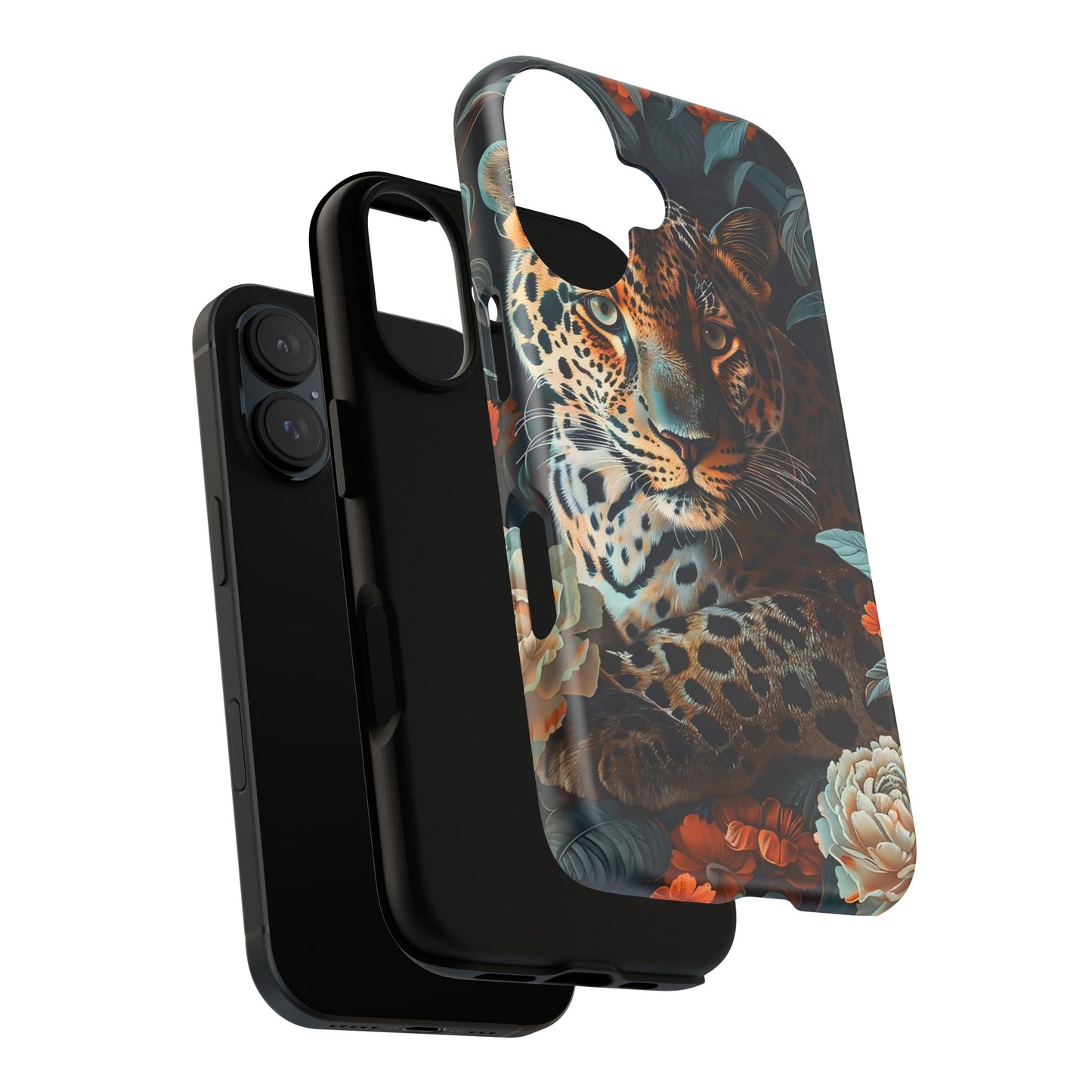 Wildlife Phone Case with Leopard Design | Tough Cases, Animal Prints, Floral Phone Cover, Gift for Nature Lovers, Unique Phone Accessories