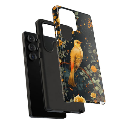 Floral Phone Case, Tough Cases with Bird Design, Nature Lover Gift, Stylish Protection, Birthday Present, Floral Phone Cover