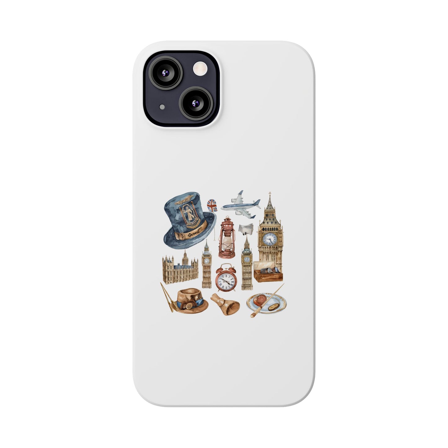 Vintage London-Inspired Slim Phone Cases, Trendy Protective Cover, Unique Gift, Travel Lovers, London Souvenir, Stylish Accessories