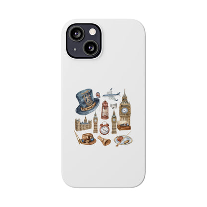 Vintage London-Inspired Slim Phone Cases, Trendy Protective Cover, Unique Gift, Travel Lovers, London Souvenir, Stylish Accessories