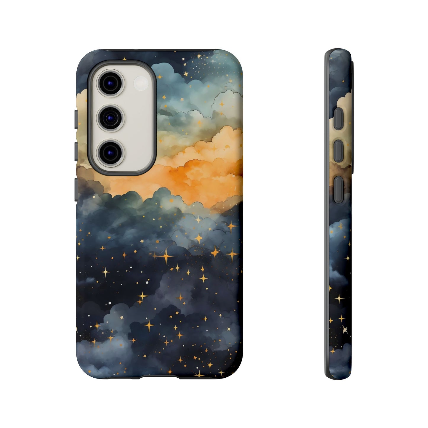 Celestial Phone Case, Galaxy Design Phone Cover, Space Art Case, Starry Night Mobile Cover, Customizable Tough Case