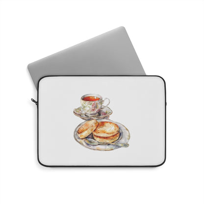 Tea Time Laptop Sleeve | Cozy Design for Work or School, Laptop Bag, Gifts for Tea Lovers, Cute Tech Accessories, Pastel Art