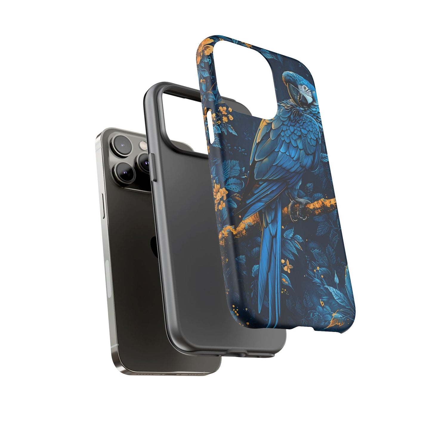 Tough Cases - Vibrant Blue Parrot Phone Case, Tropical Bird Phone Cover, Nature Lover Gift, Eco-Friendly Accessories, Unique Wildlife Decor