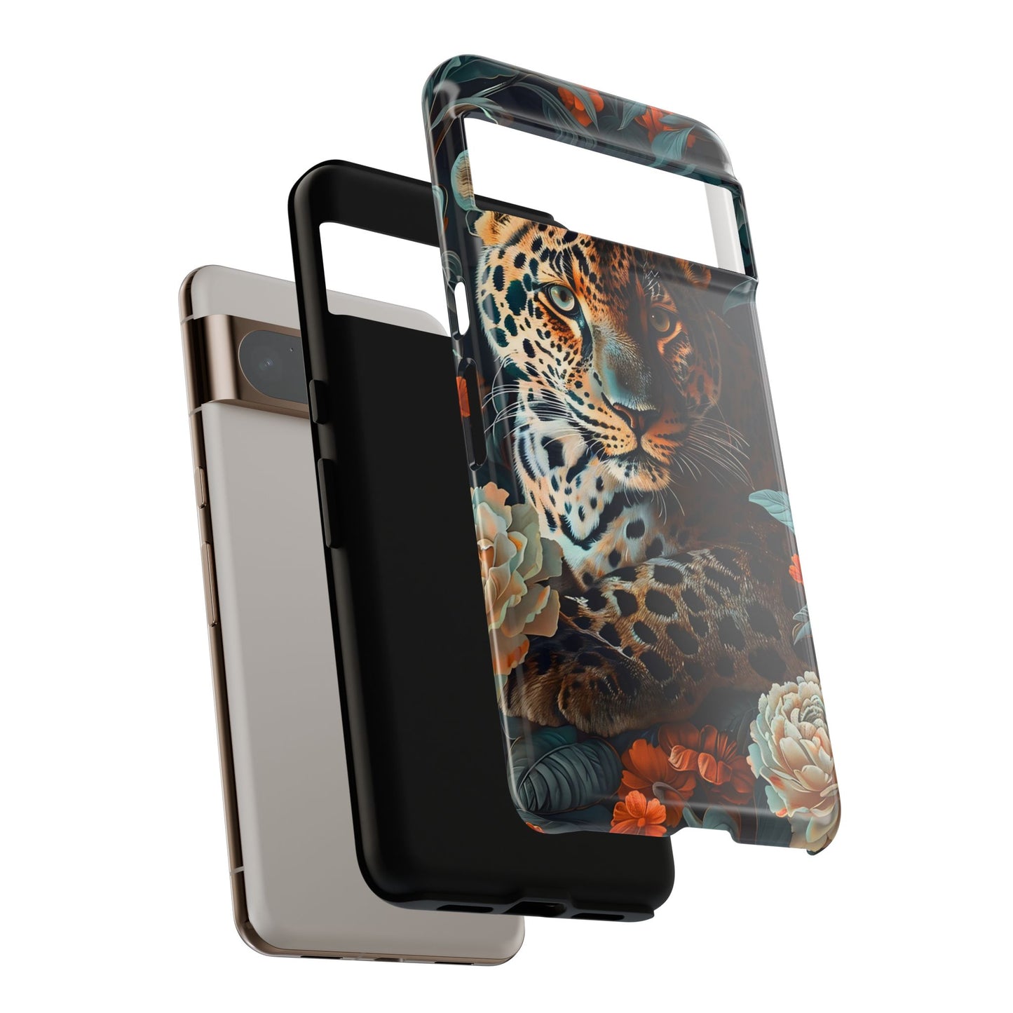 Wildlife Phone Case with Leopard Design | Tough Cases, Animal Prints, Floral Phone Cover, Gift for Nature Lovers, Unique Phone Accessories