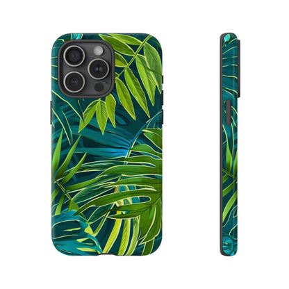 Tropical Phone Case - Durable Green Leaf Design, Eco-Friendly Gift, Trendy Accessory, Nature Lover's Case, Summer Vibes