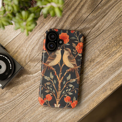 Floral Phone Case – Tough Cases with Bird Design, Unique Gift for Nature Lovers, Stylish Tech Accessory, Phone Cover, Artistic Case