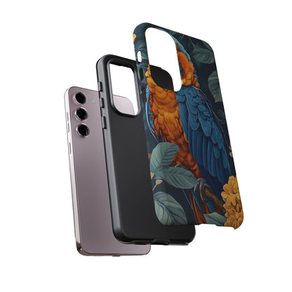Tropical Parrot Phone Case - Tough Cases, Colorful Phone Cover, Nature Lover Gift, Floral Design, Bird Lover Accessory