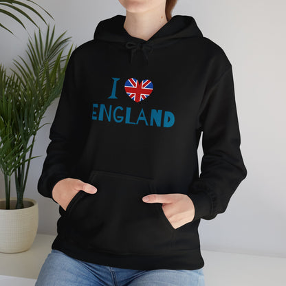 Unisex Heavy Blend™ Hooded Sweatshirt - I Love England - Union Jack Heart Design