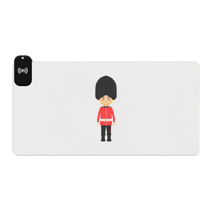 Royal Guard Girl - LED Gaming Mouse Pad with Wireless Charging - Stylish Desk Accessory, Perfect for Gamers, Office Work, Gift for Holidays
