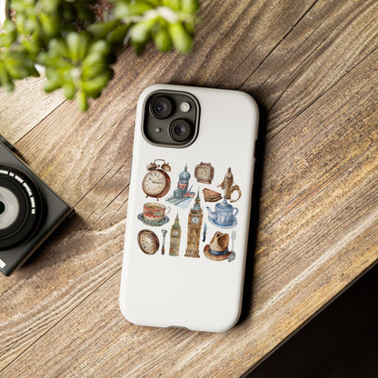 Vintage Illustrative Phone Case, Whimsical Tough Phone Cover, Gifts for Her, Unique Cell Phone Accessory