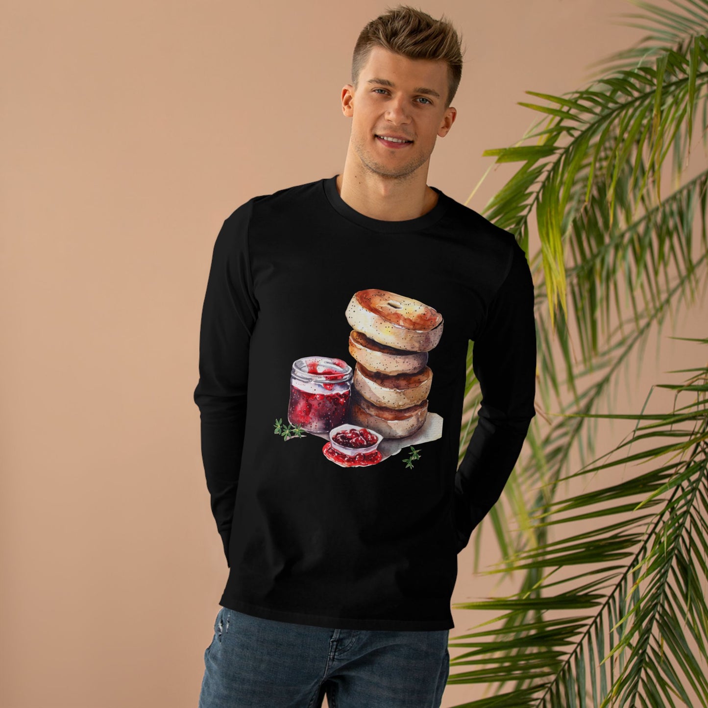 Men’s Base Longsleeve Tee - British Food - Savory Classics and Traditional Delights