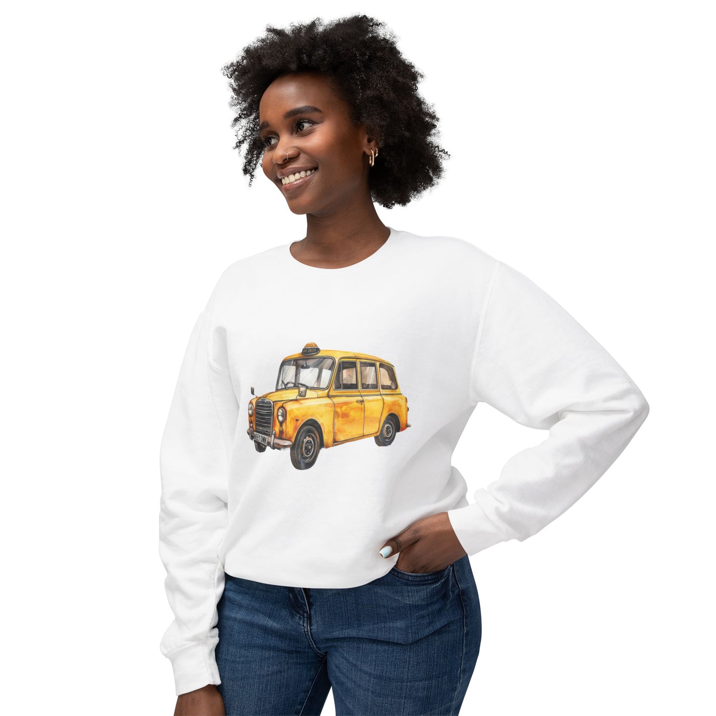 Unisex Lightweight Crewneck Sweatshirt - Vintage Car - Classic Automotive Elegance and Timeless Style