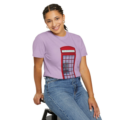 Unisex Garment-Dyed T-shirt - Iconic British Public Telephone