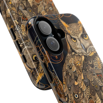 Owl Phone Case, Tough Cases for Nature Lovers, Artistic Owl Design, Bird Phone Cover, Unique Gift for Wildlife Enthusiasts