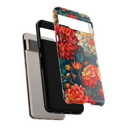 Floral Phone Case - Vibrant Tough Cases, Stylish Floral Cell Phone Cover, Gift for Her, Trendy Phone Accessory, Flower Design