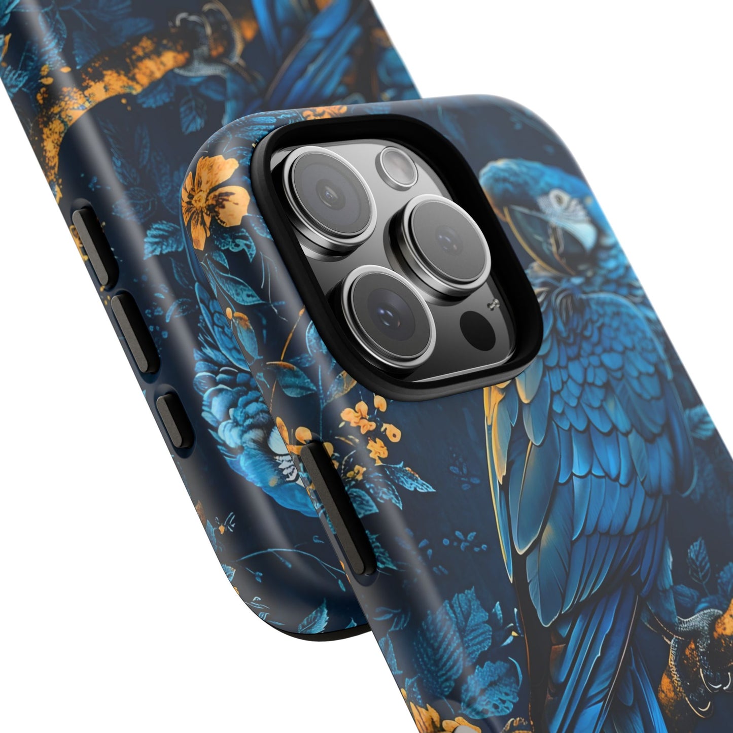 Tough Cases - Vibrant Blue Parrot Phone Case, Tropical Bird Phone Cover, Nature Lover Gift, Eco-Friendly Accessories, Unique Wildlife Decor