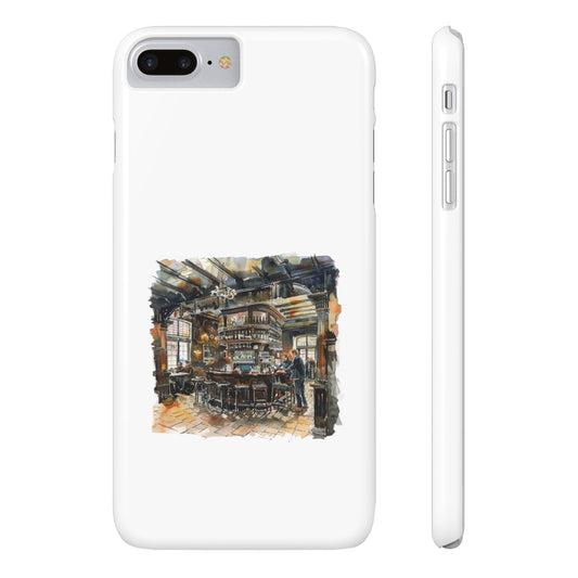 Artisan Bar Scene Phone Cases, Custom Slim Cases for Home Decor Lovers, Unique Gift for Bar Enthusiasts, Perfect for Birthdays and Holidays