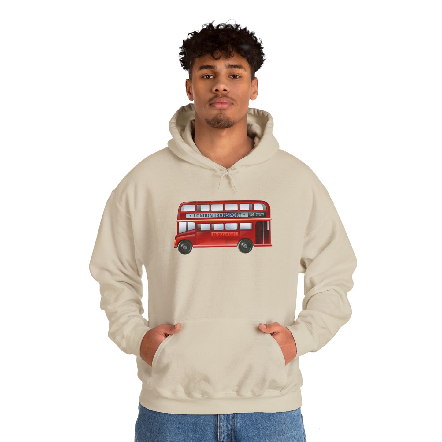 Unisex Heavy Blend™ Hooded Sweatshirt - London’s Classic Red Double-Decker