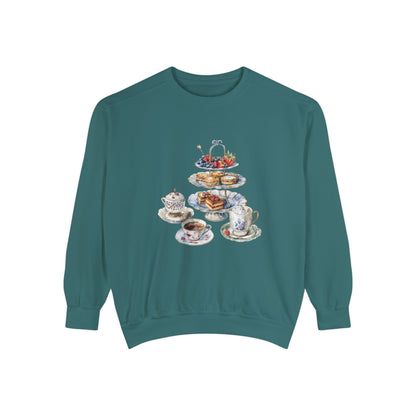 Unisex Garment-Dyed Sweatshirt - British Food Traditional Dishes and Culinary Delights