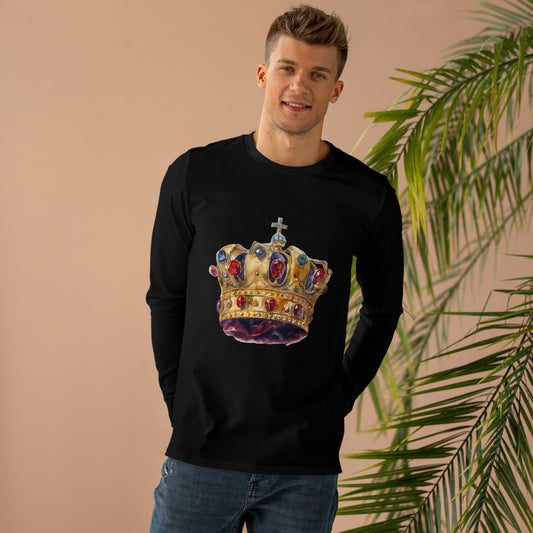 Men’s Base Longsleeve Tee -  British Royal Crown - Symbol of Regal Elegance and Authority