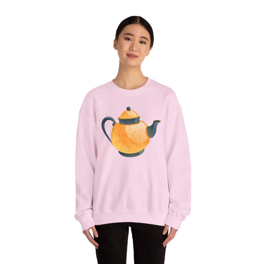 Unisex Heavy Blend™ Crewneck Sweatshirt - Classic British Tea Kettle - Timeless Elegance in Tea Time