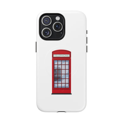 Vintage Phone Booth Magnetic Case, Tough Phone Cover, Unique Gift for Travelers, Retro Phone Accessories, Fun Custom Case