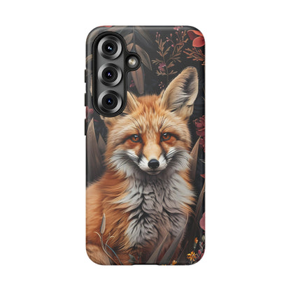 Fox Floral Phone Case, Tough Cases for Animal Lovers, Nature Themed Gift, Cute Phone Cover, Wild Fox Protector