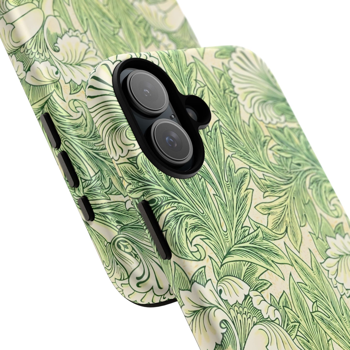 Green Floral Phone Case, Botanical iPhone Cover, Tough Phone Shell, Nature-inspired Gift, Eco-friendly Tech Accessory