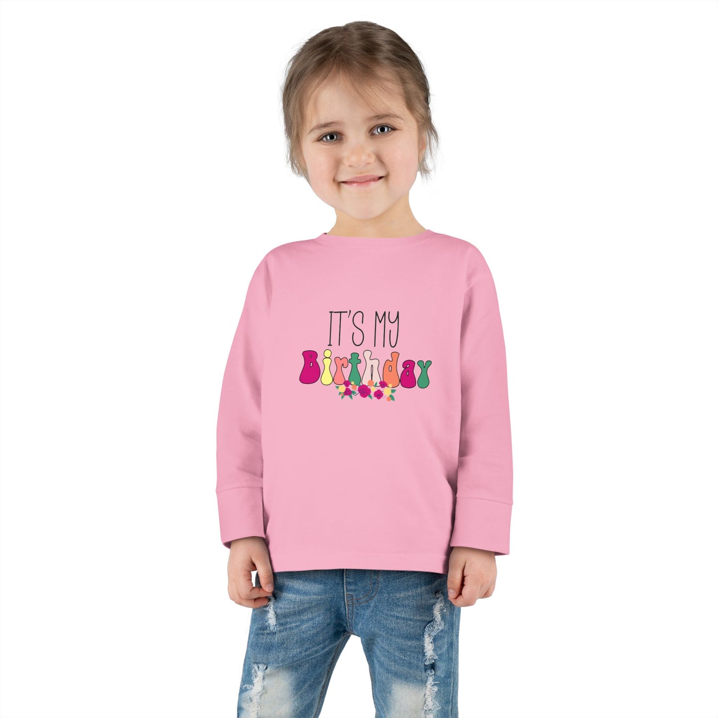 Toddler Long Sleeve Tee - It's My Birthday Celebration Shirt