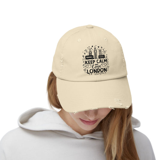 Unisex Distressed Cap with 'Keep Calm and Love London' Design, Vintage Hat, London Souvenir, Travel Accessory, Gift for Him/Her, [...]