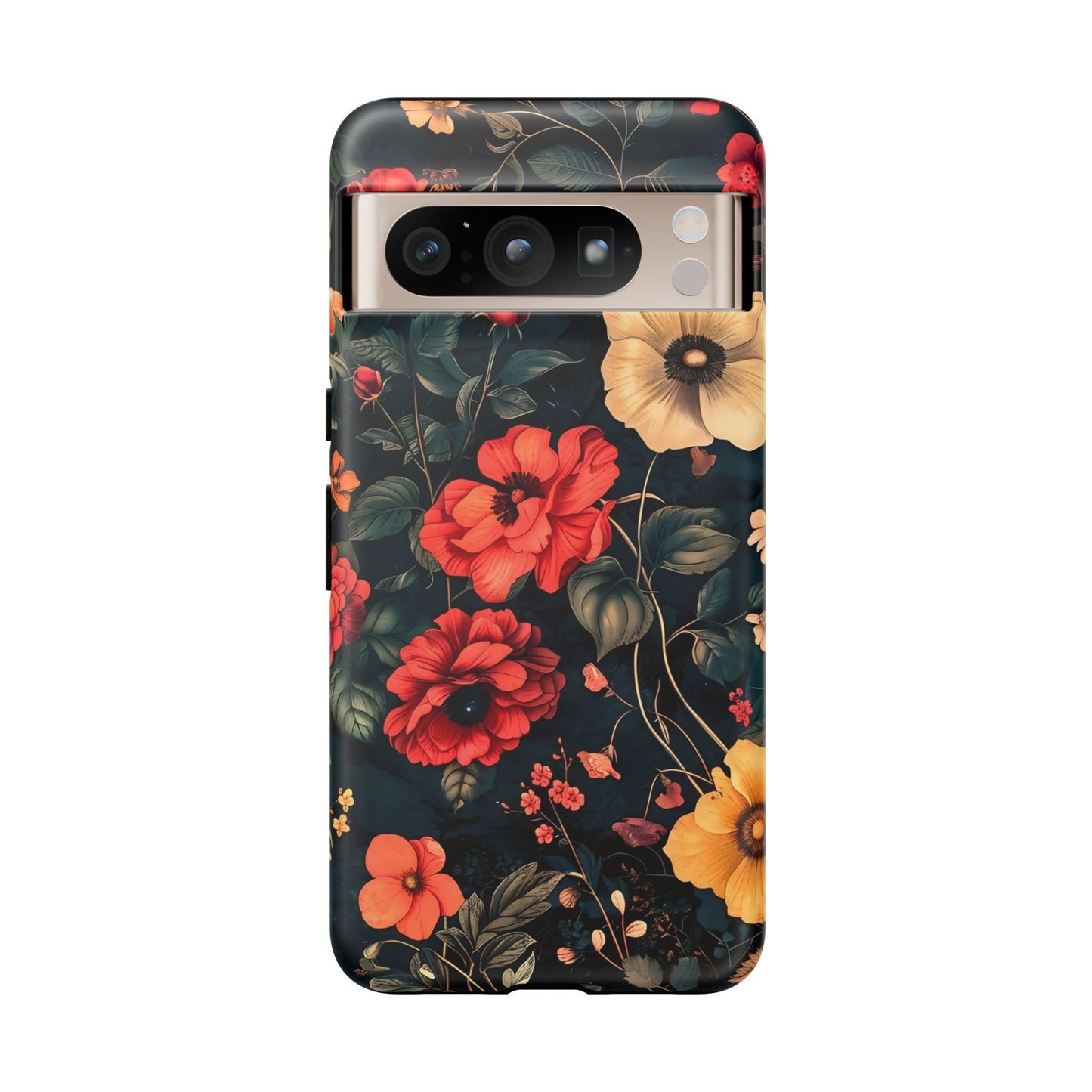 Floral Phone Case, Tough Cases, Flower Motif, Protective Cover, Gift for Her, Floral Design, Spring Accessory