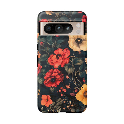 Floral Phone Case, Tough Cases, Flower Motif, Protective Cover, Gift for Her, Floral Design, Spring Accessory